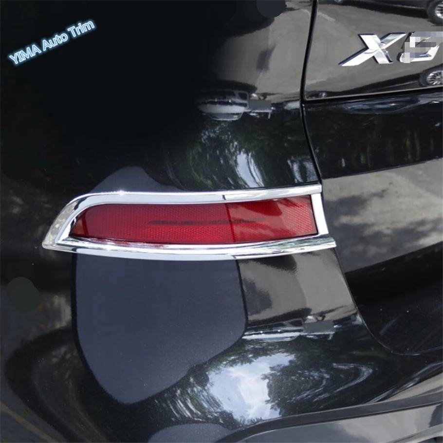 

Lapetus Auto Styling Tail Rear Trunk Fog Lights Lamp Frame Cover Trim 2 Piece ABS Fit For BMW X5 G05 2019 2020 Chrome Look