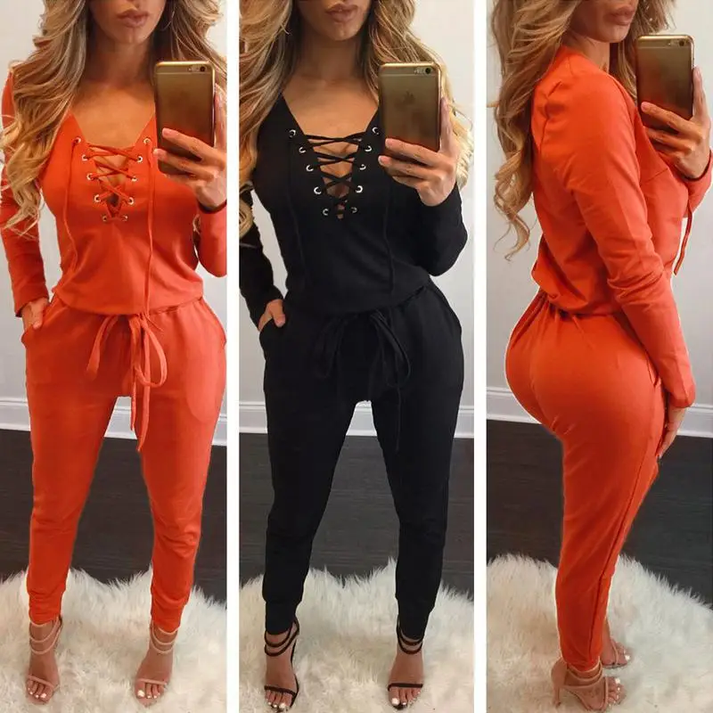 Женский кружевной комбинезон NFIVE осенний и зимний с длинным рукавом глубоким