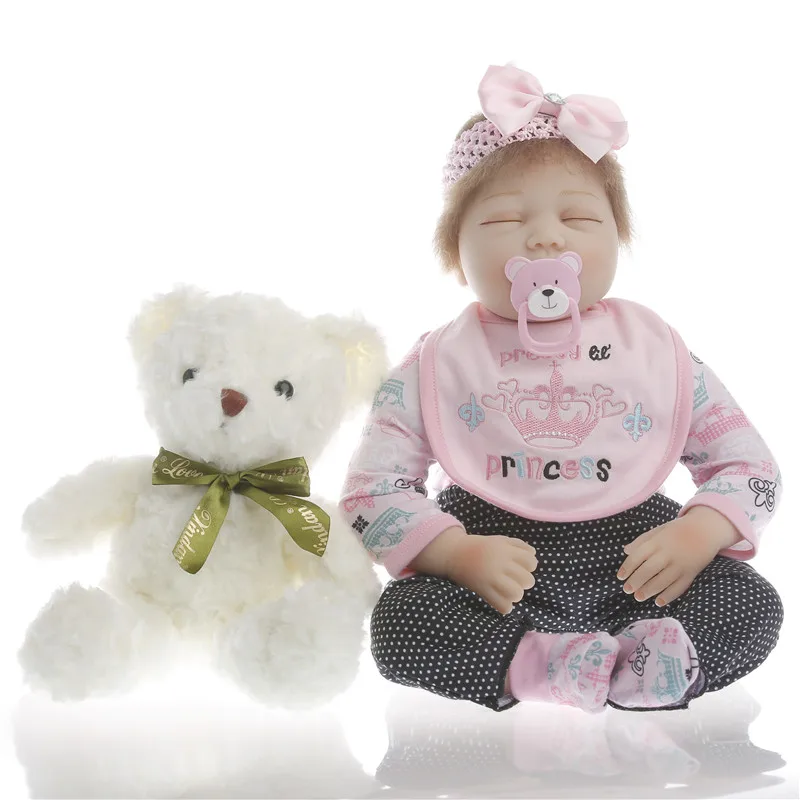 SanyDoll 22 дюйма 55 см силиконовые куклы для новорожденных Реалистичная кукла
