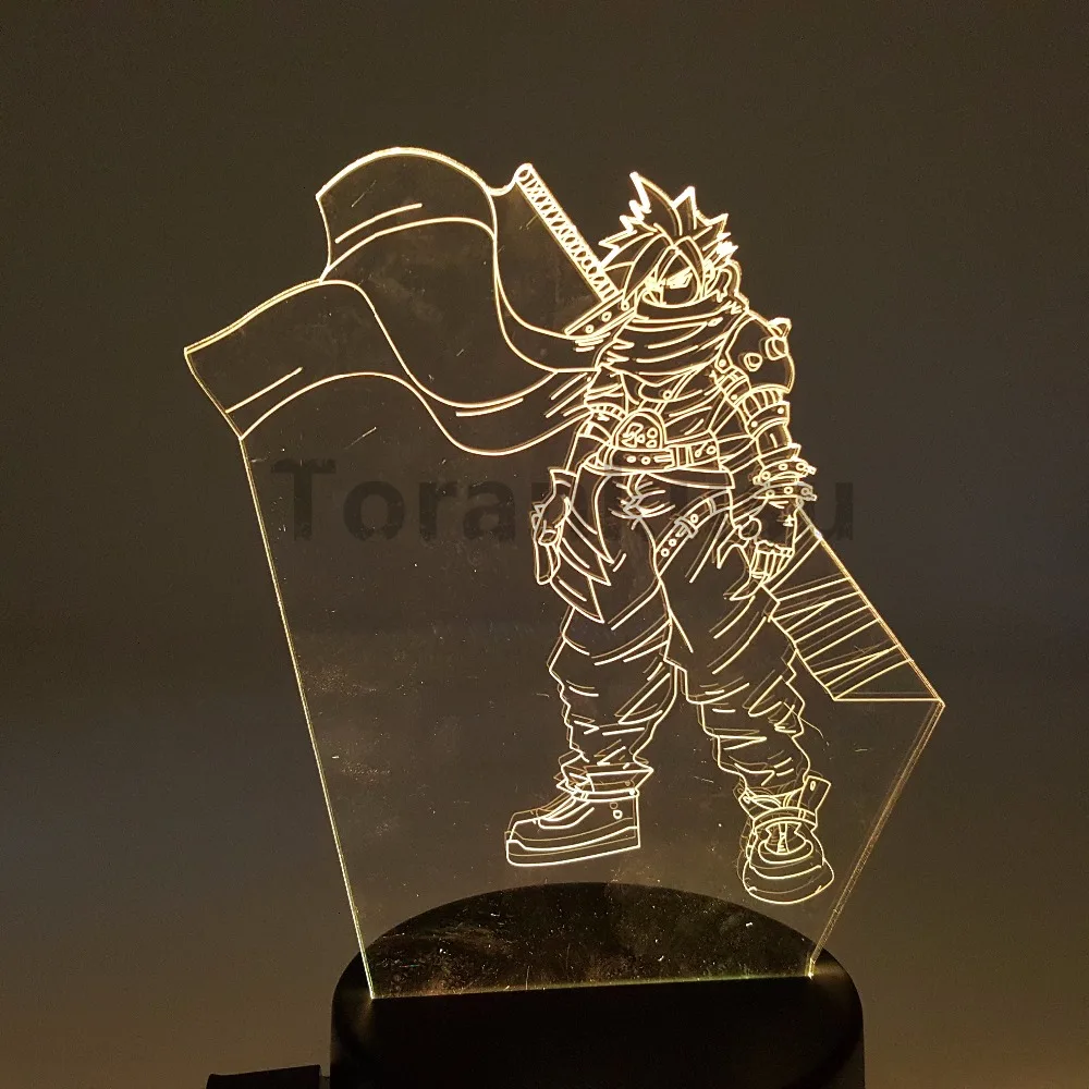 Final Fantasy фигурку Клауд страйф VII 3D ночные светильники светодиодный Изменение