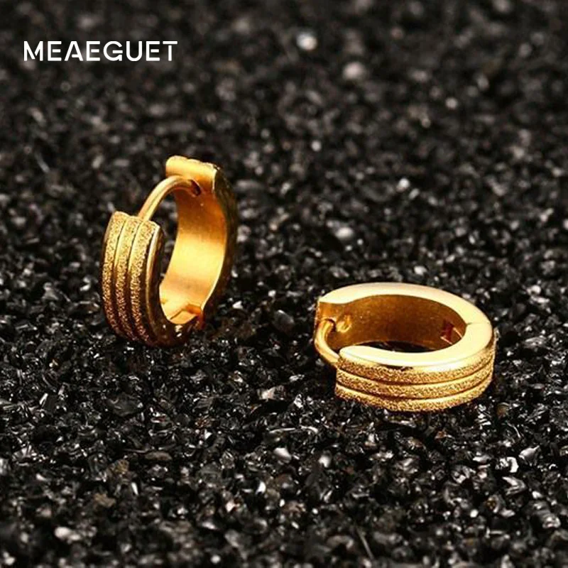 Модные детские мини серьги кольца Meaeguet матовые женские из нержавеющей стали в