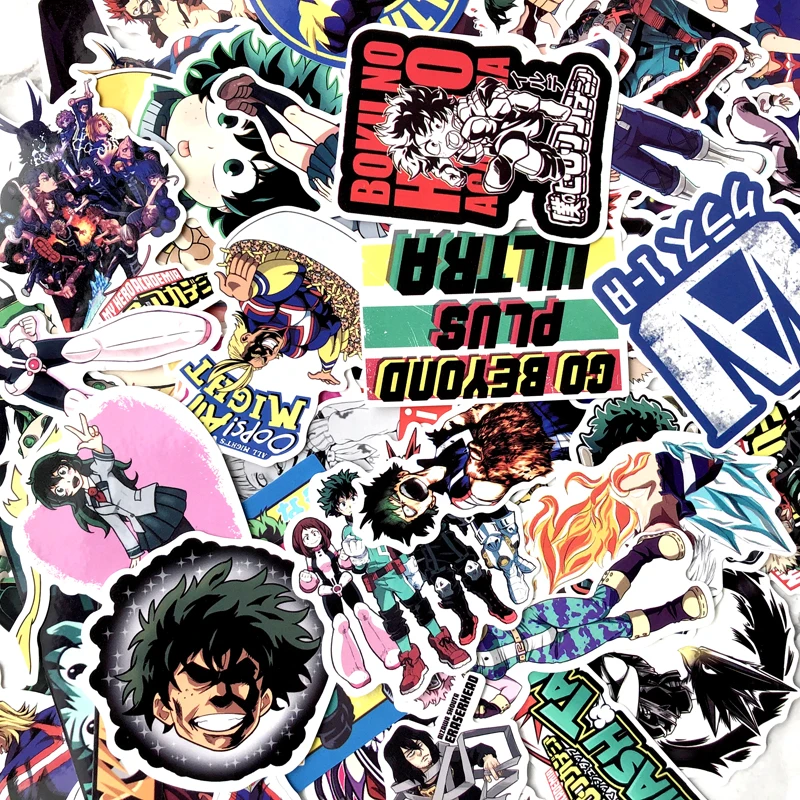 70 шт. наклейки на чемодан моя геройская академия ноутбук скейтборд Izuku Midoriya All Might