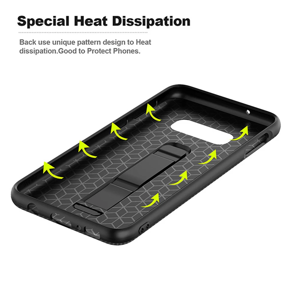 Bumper Carbon Fiber Cover Case Mobile Phone Holder Stand For Samsung S8 Hard Bracket J7 S7 S9 S10 Plus | Мобильные телефоны и