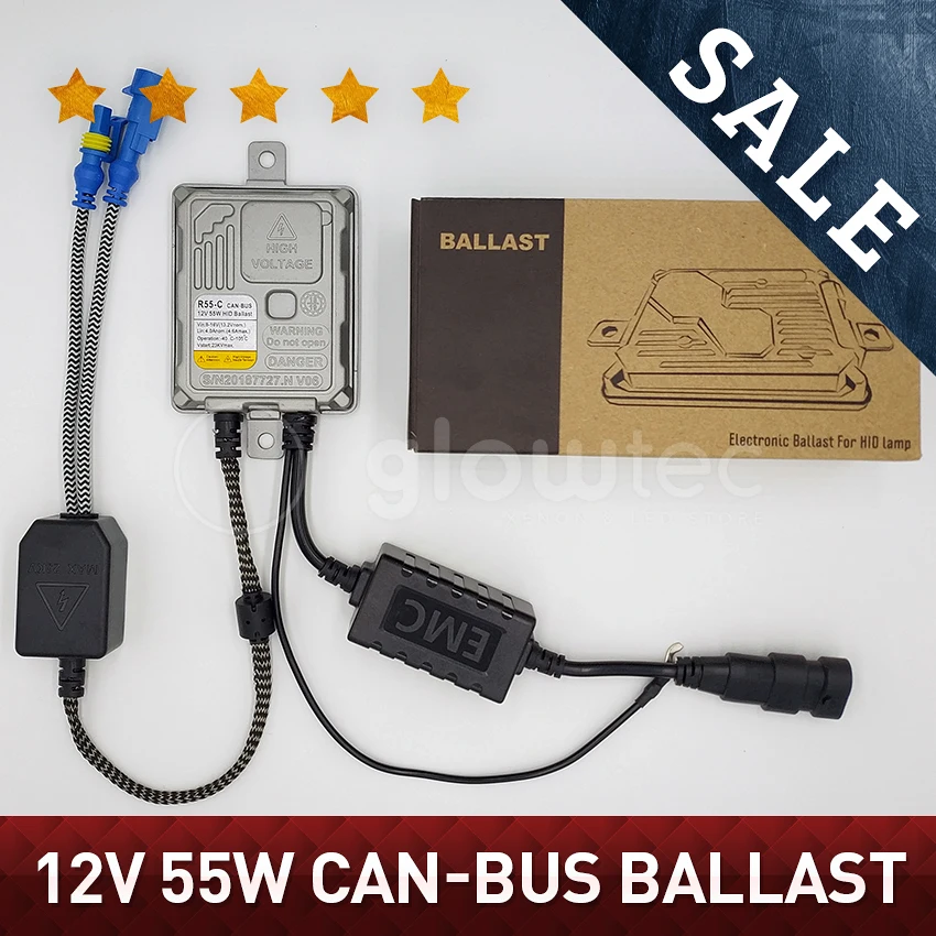 

1pc fast start 55W CANBUS HID Slim Ballast Replacement For Xenon Headlight H1 H3 H4 H7 H9 H10 H11 H13 9004 9005 9006 GLOWTEC