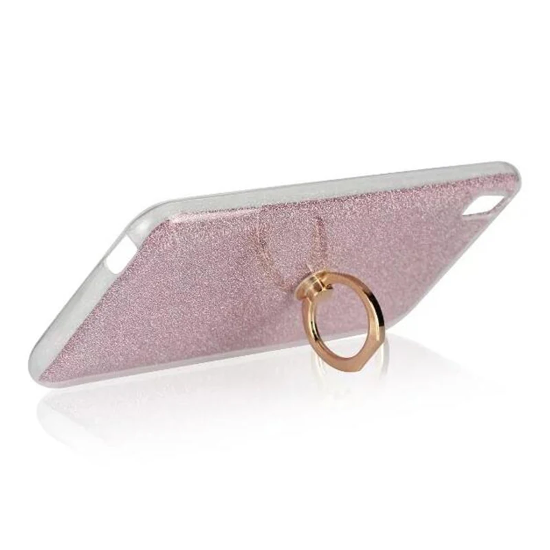 Cover Mobile Phone Case For HTC Desire 816 D816 5.5&quot TPU Silicone Gel Transparent Shell Flash Glitter Powder Finger Ring Stent |
