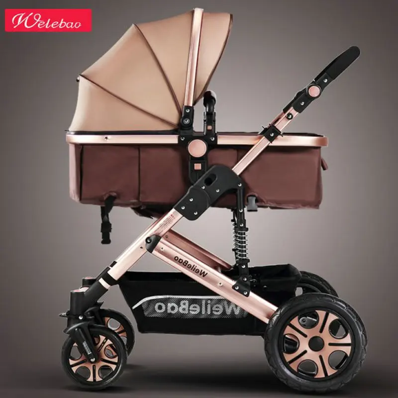 Детская коляска с высоким ландшафтом четыре колеса амортизатор Складная