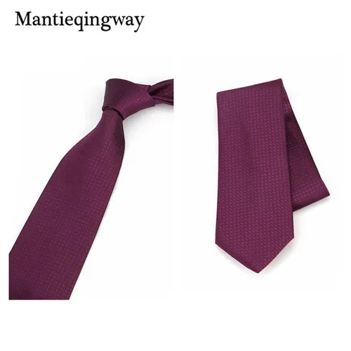Mantieqingway 8 см деловой однотонный красный галстук для мужчин s Модный повседневный широкий 8 см галстуки из полиэстера для мужской свадебный костюм галстуки для шеи - Цвет: 005