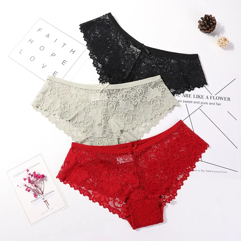 style 19 Сексуальные кружевные трусики, женское модное уютное нижнее белье, соблазнительные Красивые трусы, высокое качество, хлопок, низкая талия, милое женское нижнее белье, 3 шт - Цвет: style 19