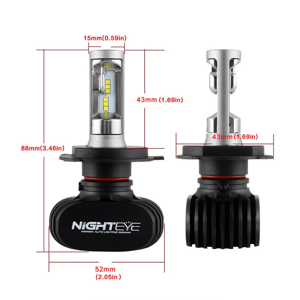 NIGHTEYE H4 9003 HB2 LED Headlight Kit Light Lamp Bulb Hi Lo Beam 50W 8000LM Car Bulbs headlight super quality | Автомобили и