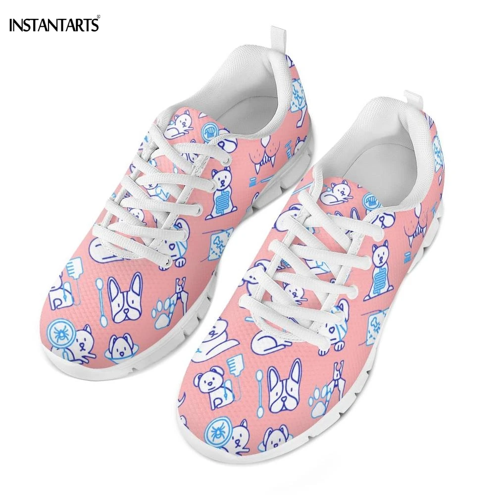 Женские кроссовки INSTANTARTS Kawaii розовые для занятий спортом дышащие сетчатые на