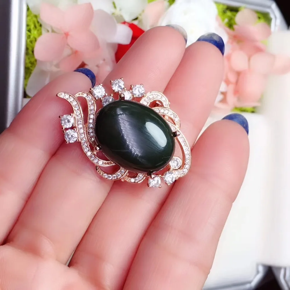 Jasper брошь Бесплатная Доставка из натурального яшма 925 пробы серебряная 4*4 мм 7 шт.