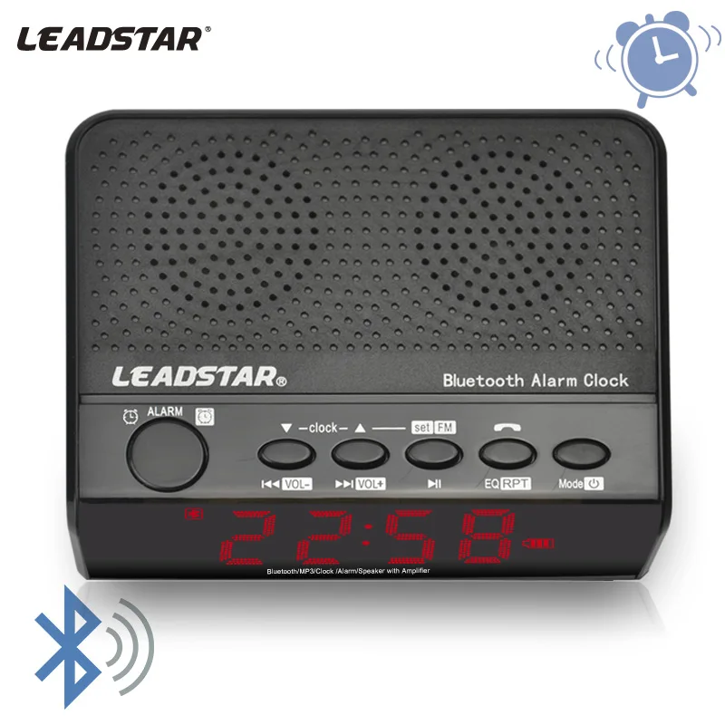 СВЕТОДИОДНЫЙ беспроводной динамик Leadstar с портом Bluetooth будильником fm радио TF/USB