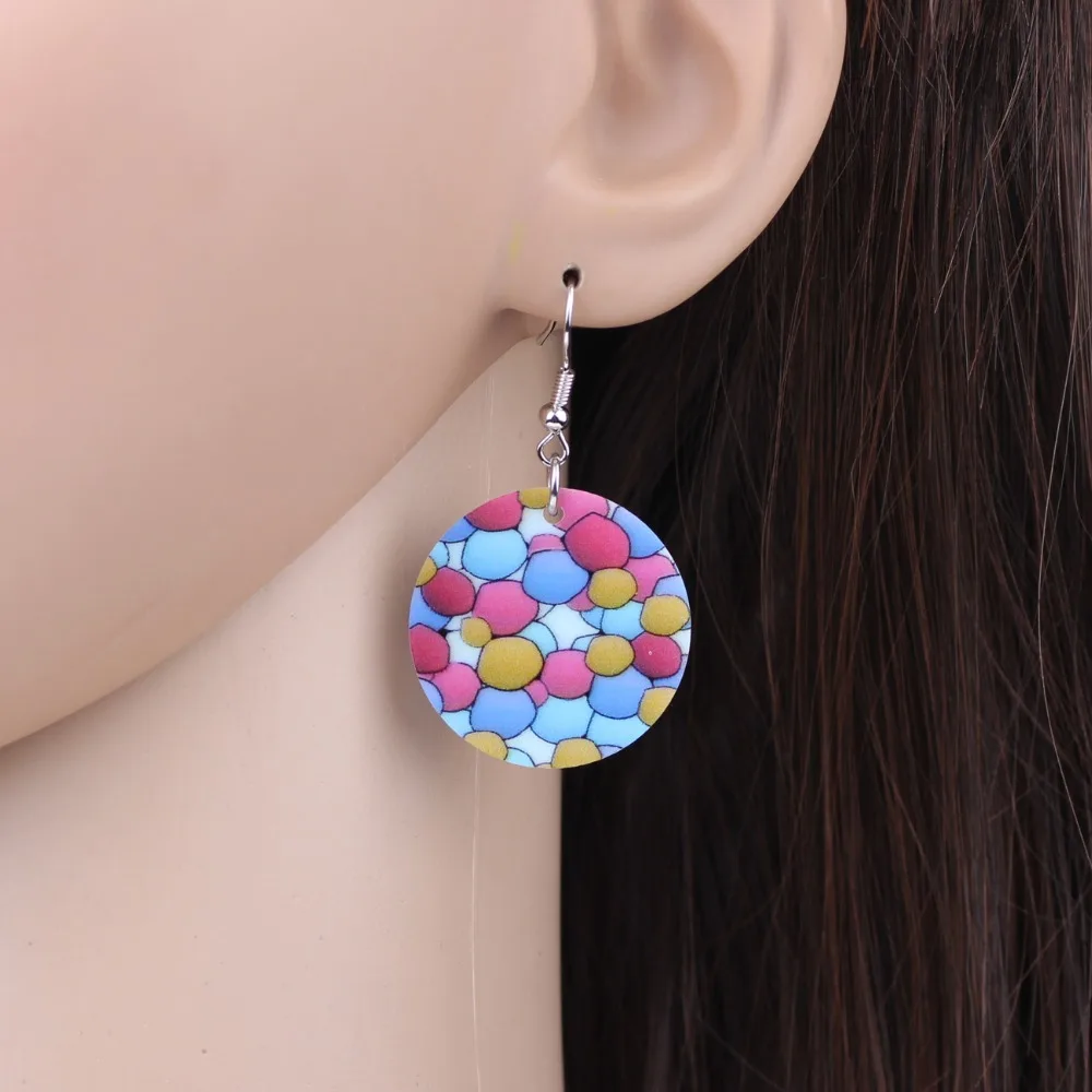 WEVENI богемные висячие серьги новинка модные круглые для женщин 2017 2018 акриловые