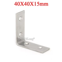100pcs 304 stainless steel furniture corner braces 90 degree l shape frame board support holder brackets connectors 40x40x15mm