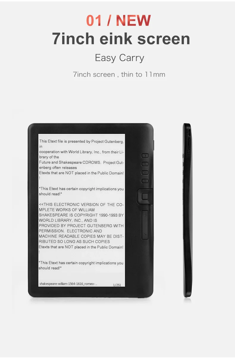 Фото Электронная книга 8 Гб Smart с 7-дюймовым HD цветным экраном цифровая электронная книга + видео + MP3 музыкальный плеер ELECTSHONG №4