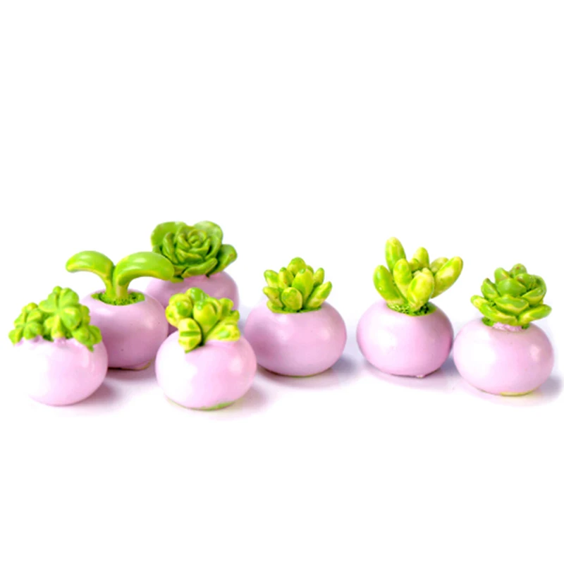 2 шт. миниатюрные зеленые растения в горшке для украшения кукольного дома| |