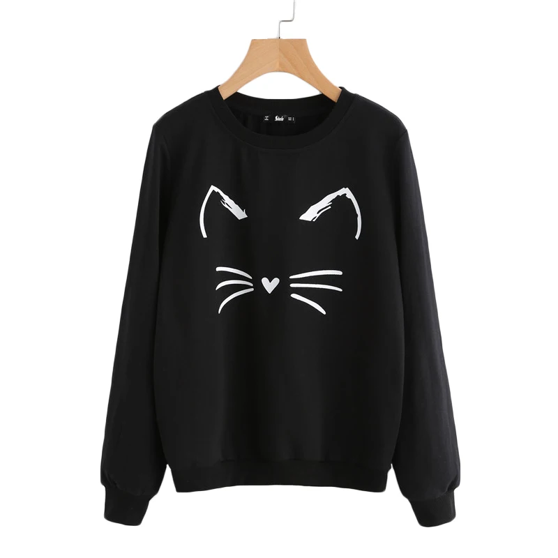 SHEIN Модный Свитшот С Принтом Женская Повседневная Толстовка С Длинными Рукавами И Круглым Вырезом
