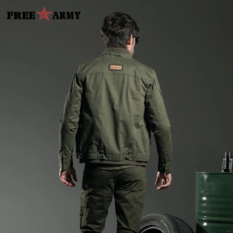 Мужская куртка в стиле милитари повседневная хлопковая большого размера Ms 6275A|men