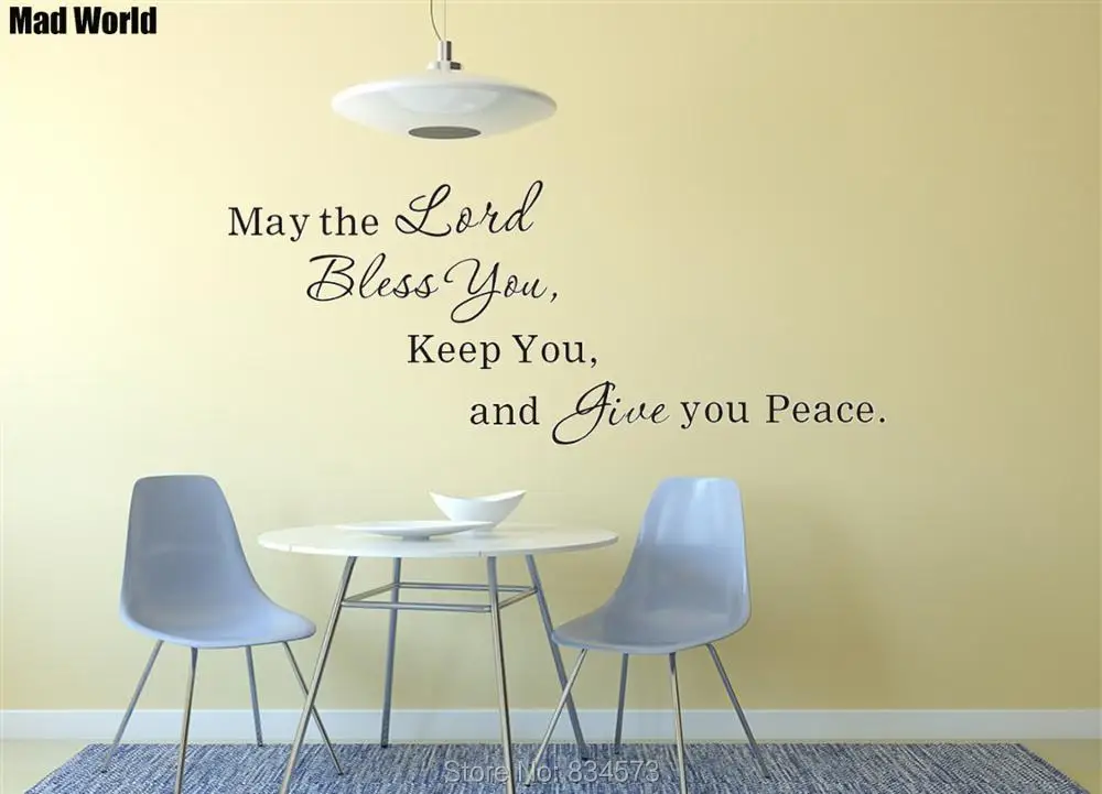 

May the lord bless you keep and give you peace Wall Art Stickers Wall Decal Home DIY Decoration Removable Decor Wall Stickers