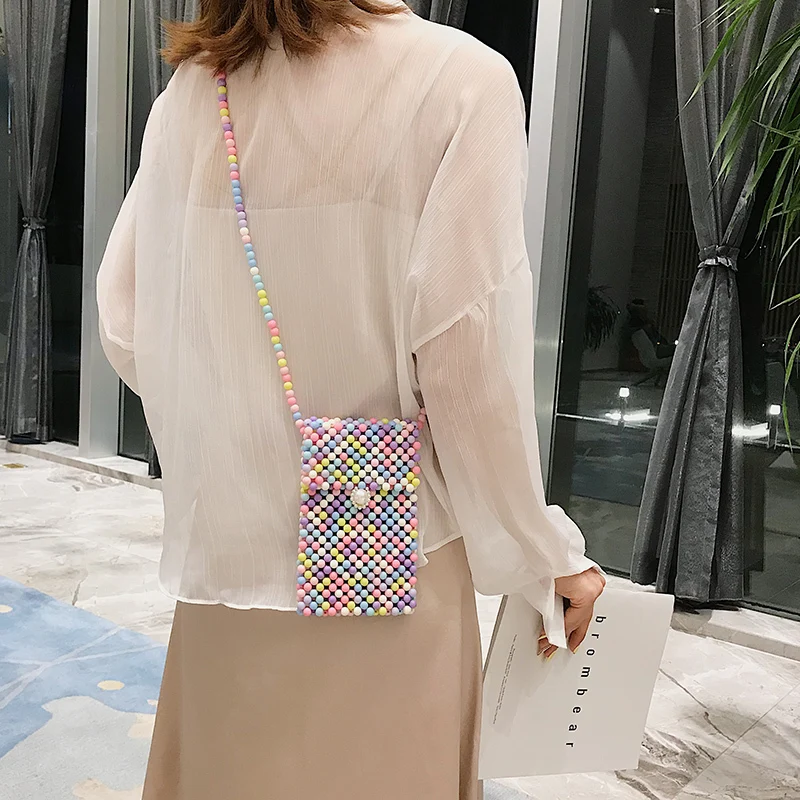 Новинка 2019 модные сумки для мобильных телефонов ручной работы с бусинами|Сумки