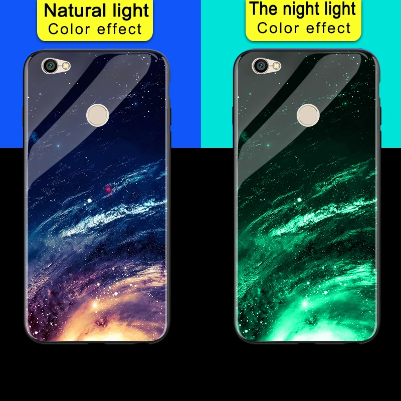Светящийся чехол для телефона s для Xiaomi Redmi Примечание 5A Prime 3GB Space Night Shine стеклянный чехол для Redmi Y1 - Цвет: Design03