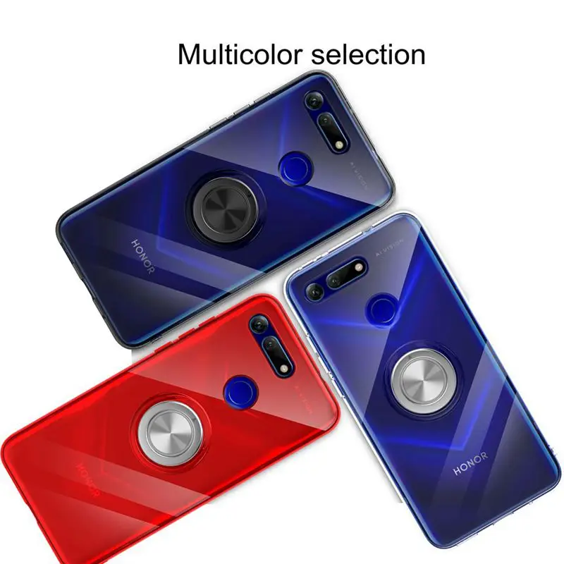 Роскошные автомобильные чехлы с кольцом держателем для Huawei Honor V20 Мягкий