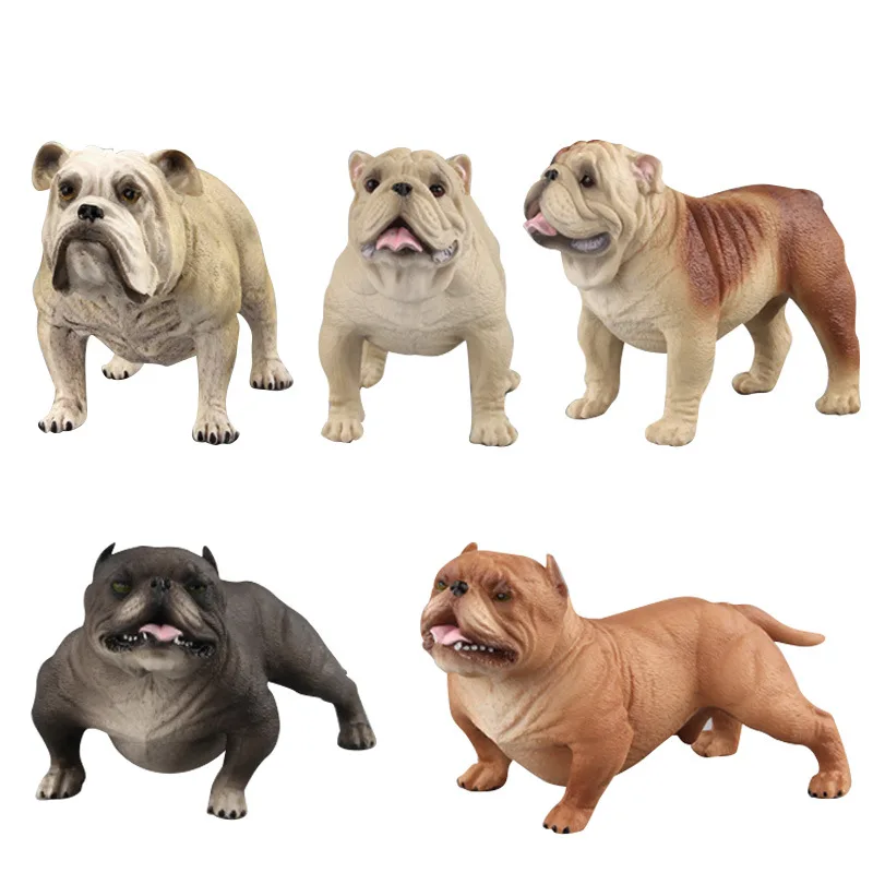 

5pc big size ultra-realistic Bully dog model Cute and domineering dog memorial Tabletop Furnishing Hand-made doll Children toys