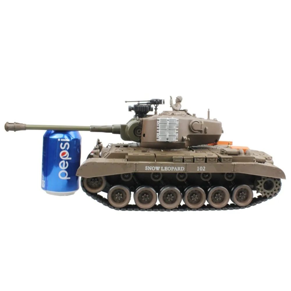 Р/У танки нам M26 15 канал 1/20 Першинг Snow Leopard основной боевой танк модель с стрелять
