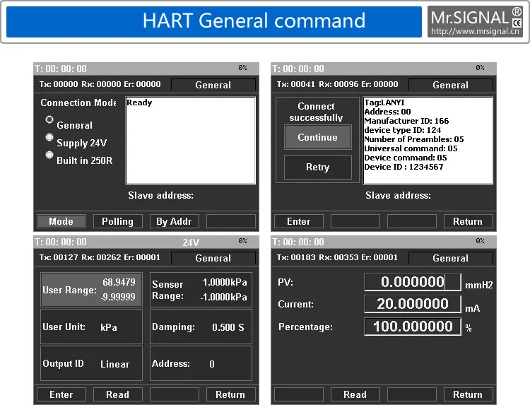 DDS HART MR9270S+ 4-20mA генератор сигналов калибровка напряжения тока PT100 термопара датчик давления PID частота