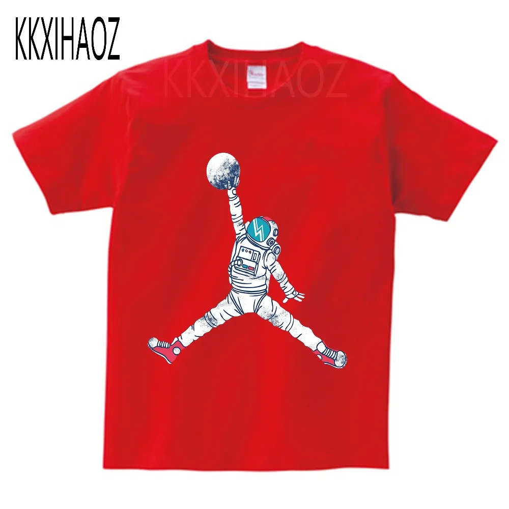 

Детская одежда, детские футболки с принтом в виде космической Луны, топы для маленьких мальчиков, футболка с коротким рукавом, летние футбол...