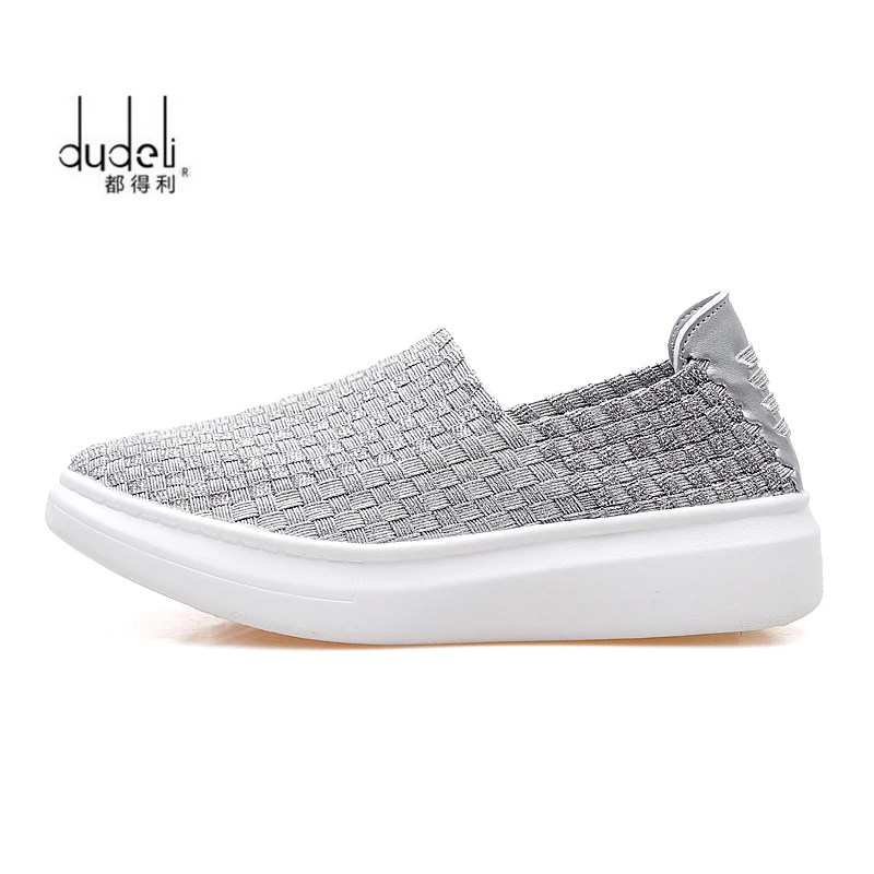DUDELI/2019 г. весенние женские туфли на плоской платформе плетеные лоферы подошве