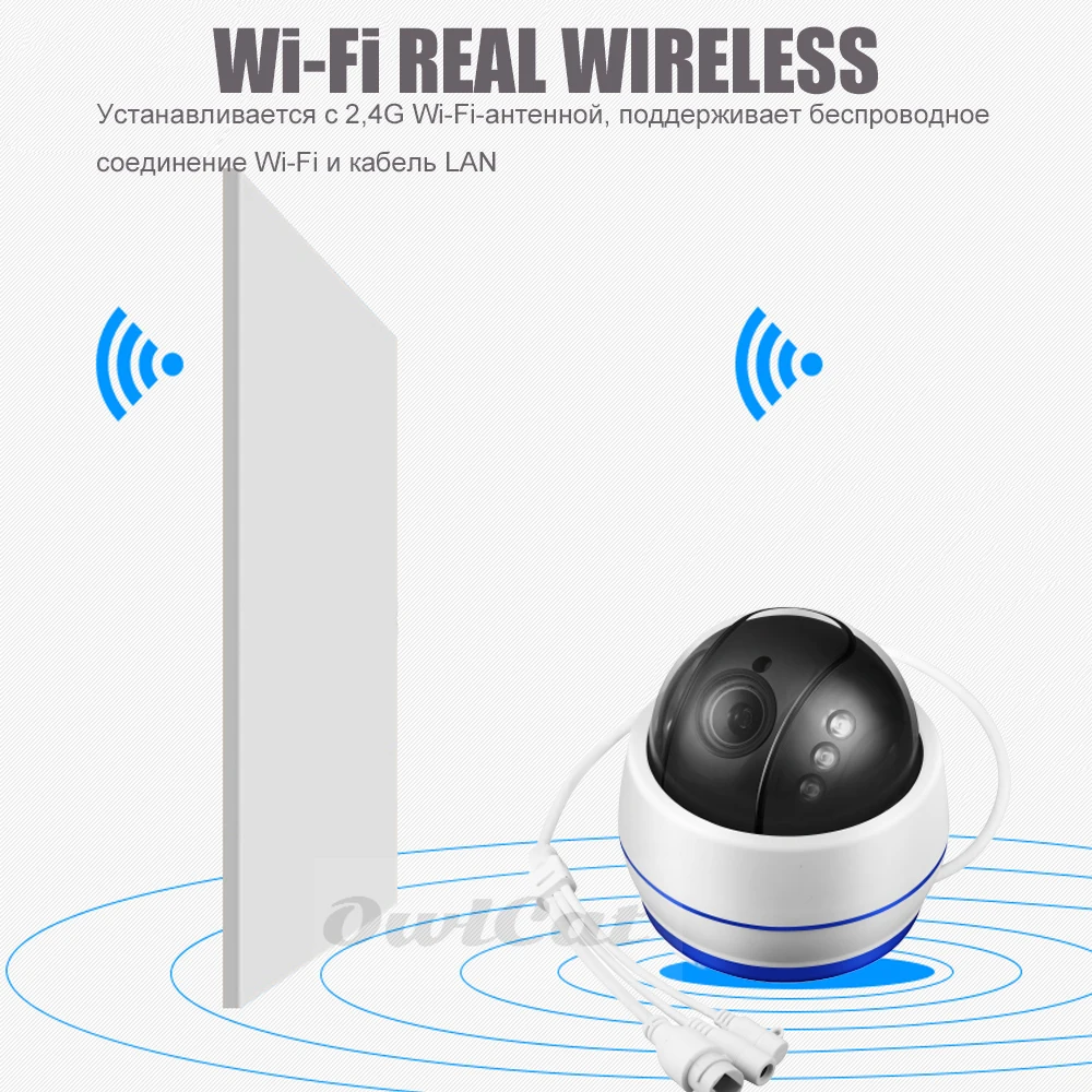 OwlCat HD 2MP 5MP купольная PTZ ip-камера Wifi 5X оптический зум Аудио Микрофон SD слот ИК