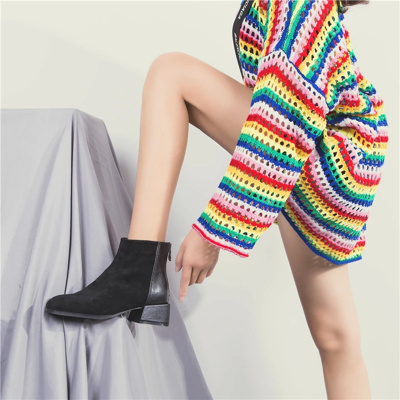 2018 Autumn Winter New Martin Boots fashion women's ankle boots comfortable thick with girls booties zapatos de mujer size35-39 | Обувь