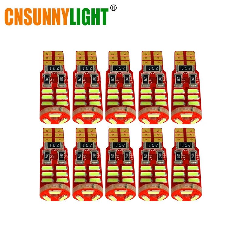 CNSUNNYLIGHT 10 шт. Высокая мощность T10 W5W 4014 15SMD SMD СВЕТОДИОДНЫЙ Автомобильный