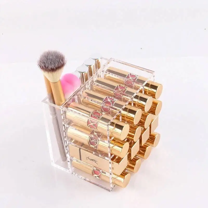 16 ячейная коробка для хранения помады прозрачная акриловая Пыленепроницаемая