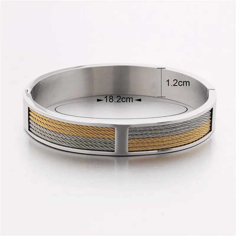 BUDONG роскошный шесть серебряных и золотых цветов широкий браслет из нержавеющей