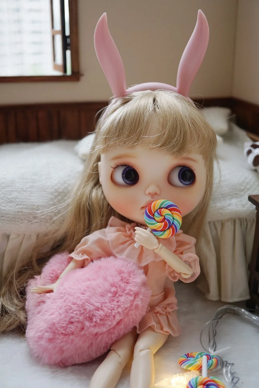 

5pcs doll accessories for 1/6 1/4 1/3 bjd doll lollipop accessorries for blyth Licca simulation soft pottery rainbow lollipop