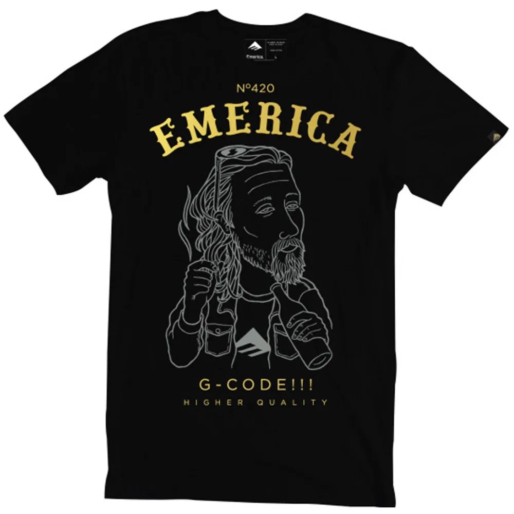 Emerica Shoes Herman Hq 4 20 черная футболка для скейтборда|Мужские футболки| |