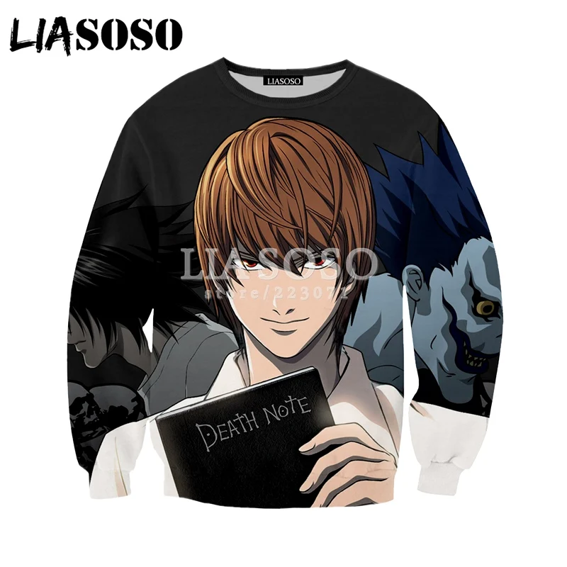 LIASOSO/Осенняя Новая модная толстовка с 3D принтом для мужчин и женщин аниме Death Note