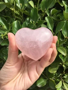 Природный розовый кварц, хрустальное сердце для домашнего декора, Исцеляющие кристаллы, свадебное украшение, Рождественский Декор