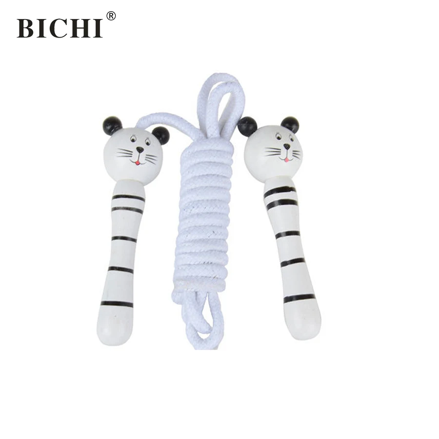 BICHI Cartoon Jump Rope Kids Crossfit Animal Wooden Handle Skipping Children Home Jumping Training Excercise Fitness | Спорт и