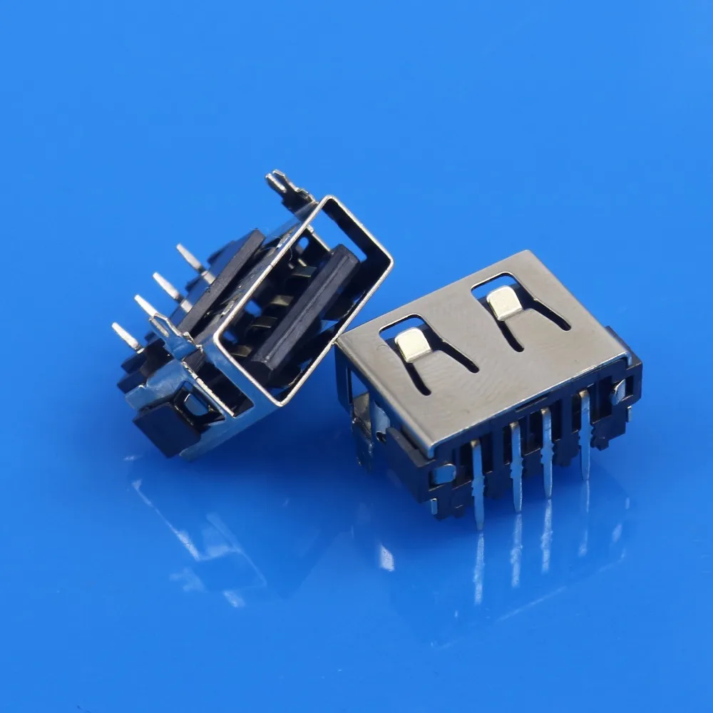 JCD 5 шт. тип A гнездо USB 2 0 короткий корпус 4 контакта фута 90 вставок Прямая зарядка
