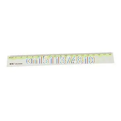 

20cm Single Scale Aluminum Alloy Straight Ruler Measure Green Sliver Tone