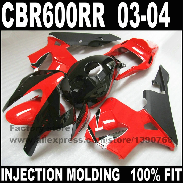 Комплекты обтекателей из АБС пластика для 2003 2004 HONDA CBR 600 F5 RR CBR600 03 04 красные черные
