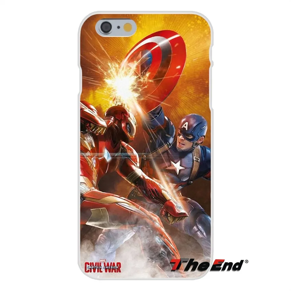 Marvel's Captain America Civil War Silicone Phone Case For iPhone X 4 4S 5 5S 5C SE 6 6S 7 8 Plus Galaxy Grand Core Prime Alpha |
