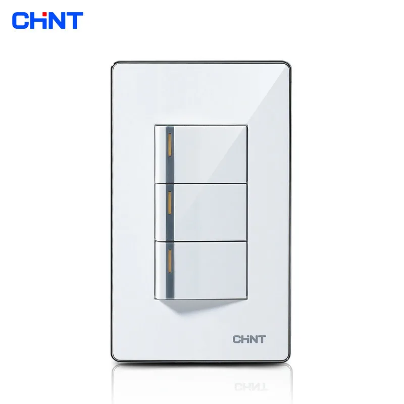 

CHINT Push Button Light Switch 120 Type NEW9-E012A Three Gang Two Way Switch