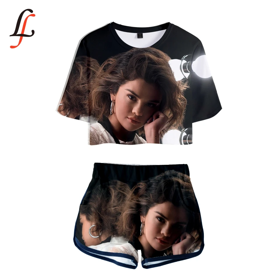 Сексуальный комплект из двух предметов Selena Gomez 3D Modis мягкая футболка и эластичные