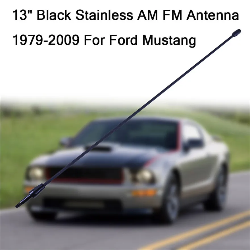 Антенна AM FM 13 дюймов черная нержавеющая сталь подходит для: 1979 2009 Ford Mustang