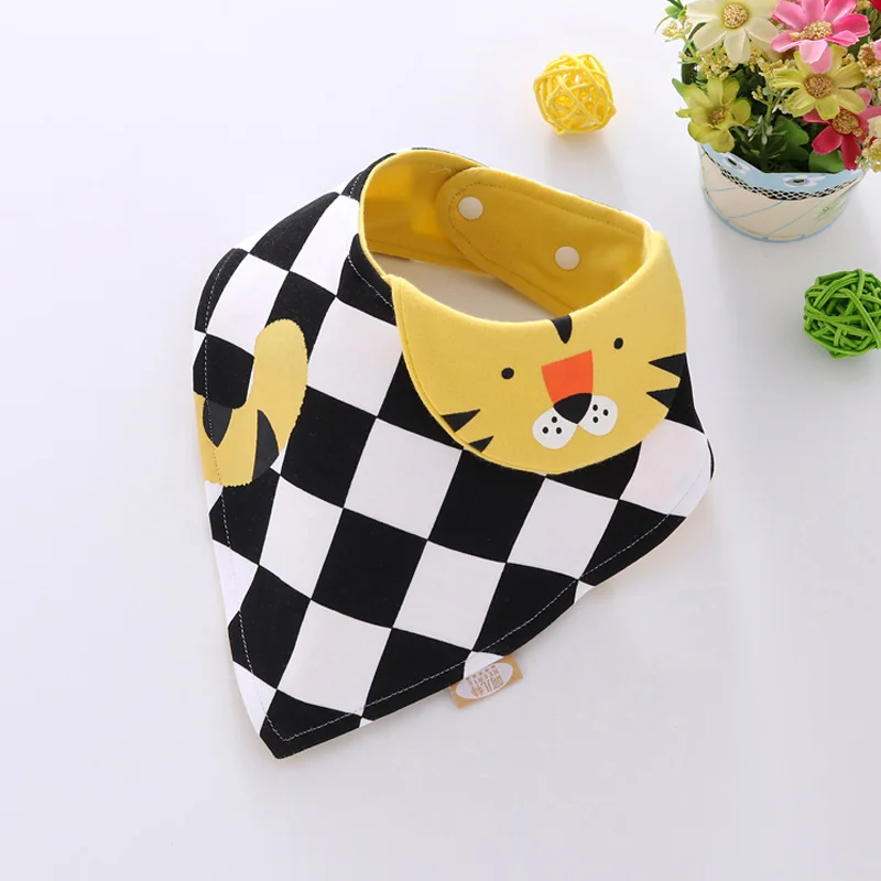 3 PCS Cute Baby Bibs Cat Cow Tiger Cartoon Cotton Soft Newborn Months Towel 3D Pattern Kids Trangle For Boy Girls | Детская одежда и
