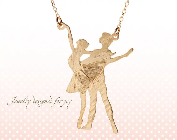 Ожерелье с подвеской для танцев золотистого и серебристого цвета | Украшения